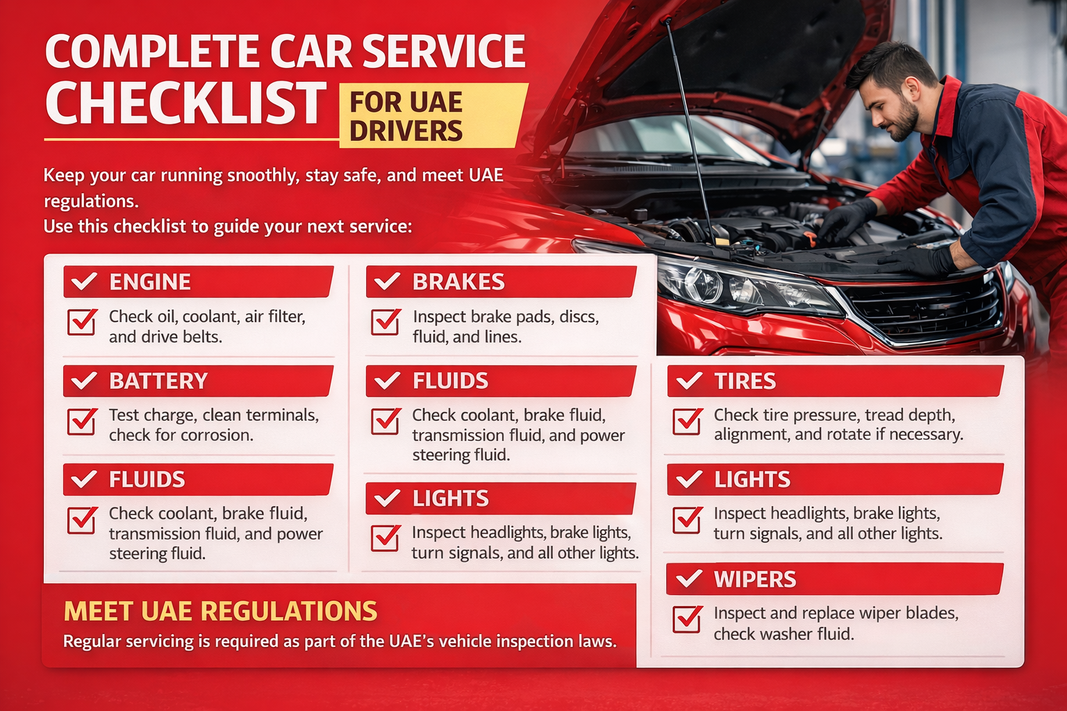 Complete Car Service Checklist for UAE Drivers