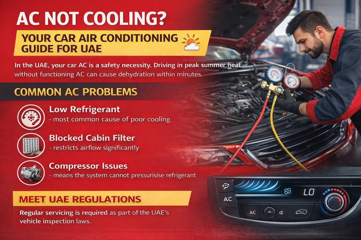 AC Not Cooling? Your Car Air Conditioning Guide for UAE